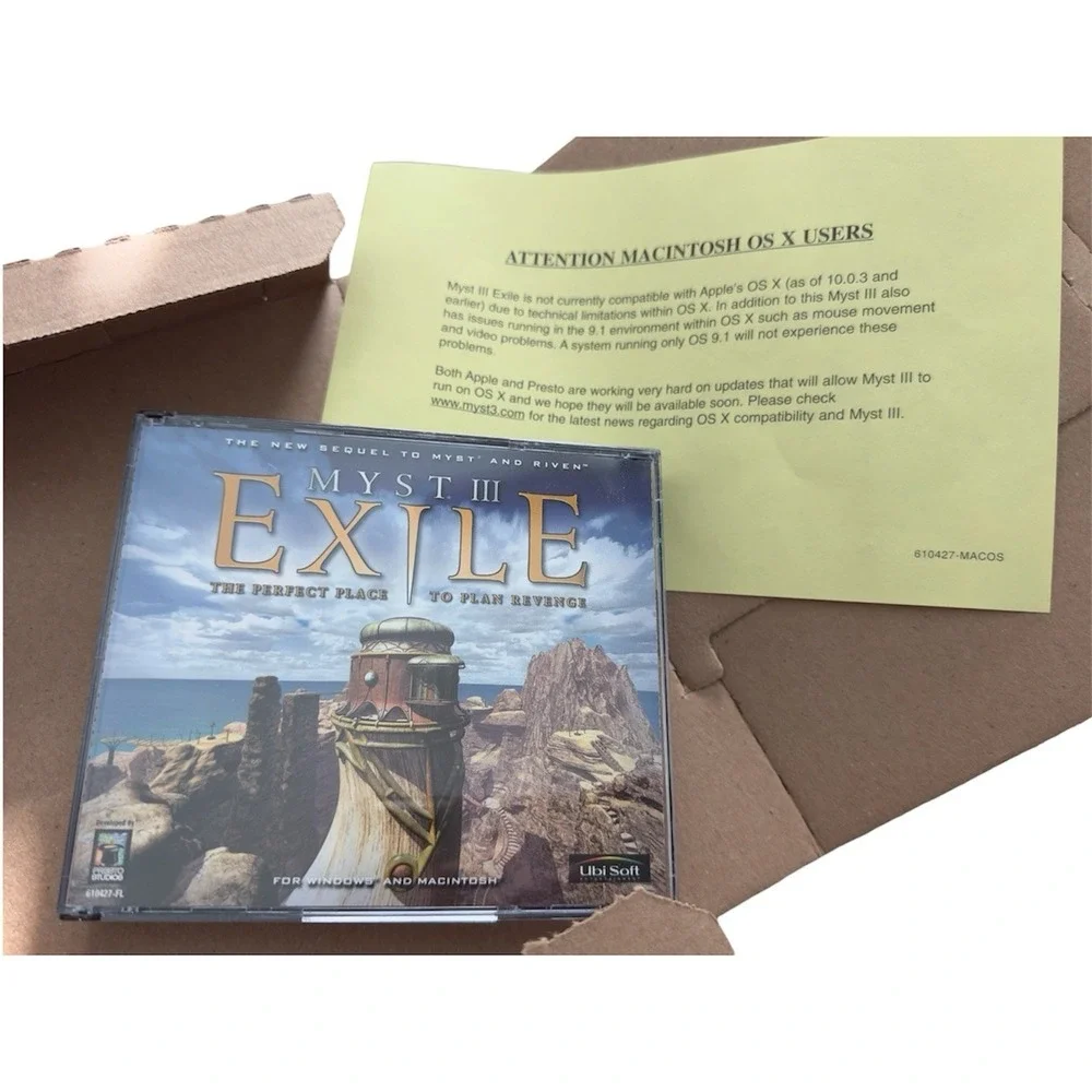 Myst III Exile PC Windows Mac Game 4 CD-ROM Big Box E Puzzle Mystery Ubi Soft